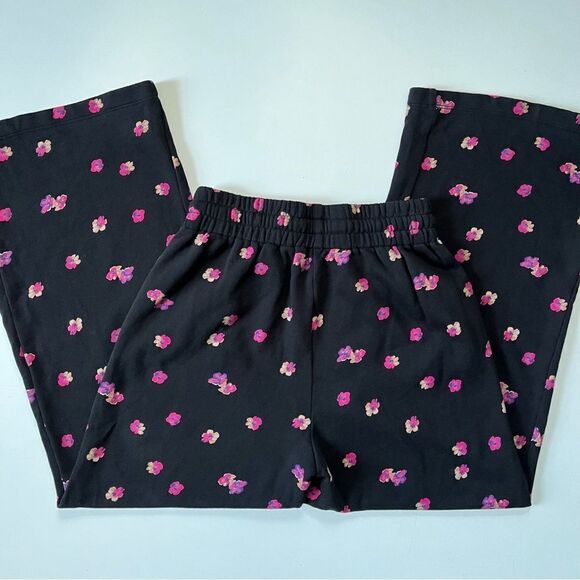 Rebecca Taylor Floriana Floral Wide Leg Sweatpants Small - Picture 9 of 11